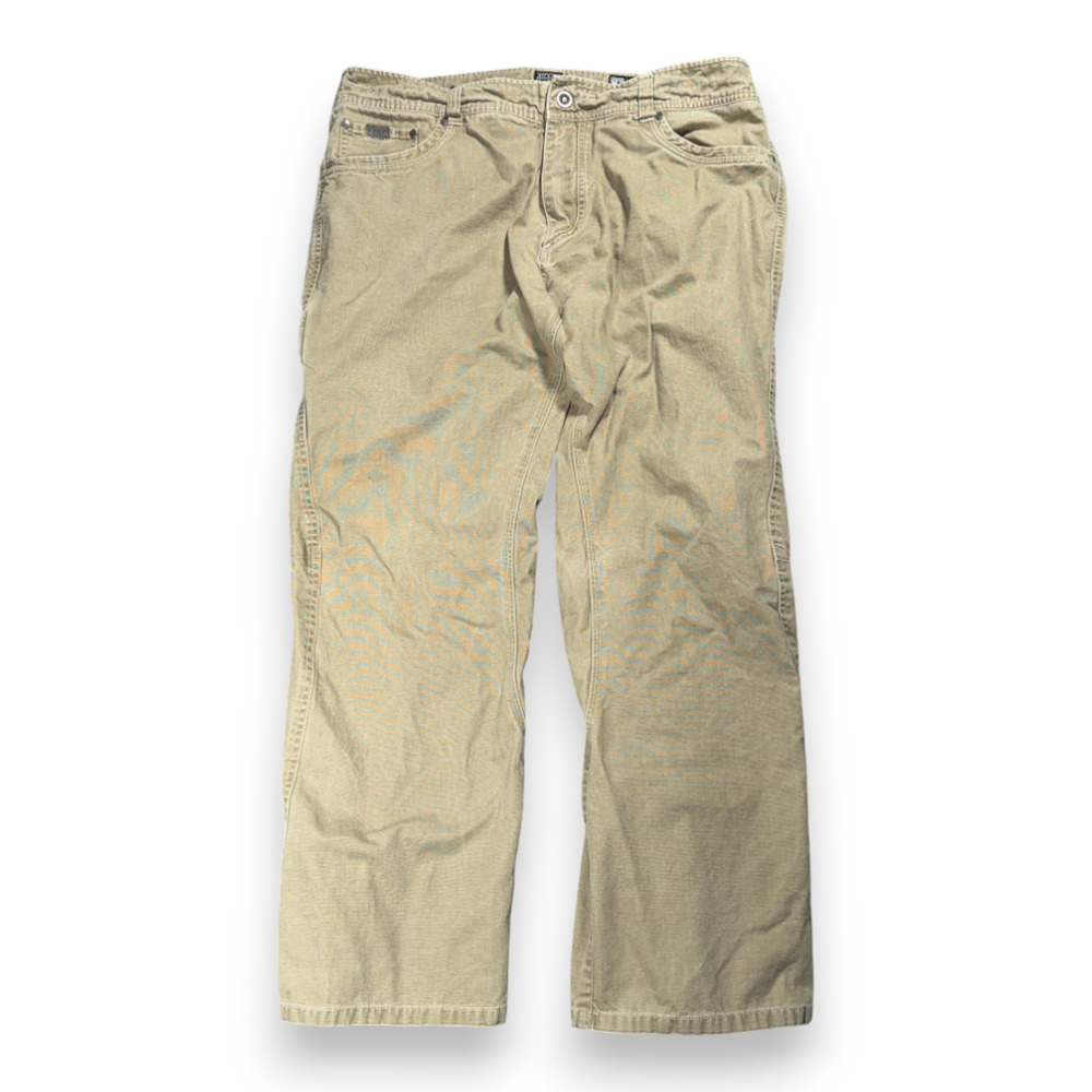 Kuhl Pants Mens 38x30 Brown Canvas Outkast Heavyweight Vintage Patina Dye Hiking